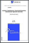 Analytic Combinatorics: Functional Equations, Rational and Algebraic Functions by Philippe Flajolet, Robert Sedgewick
